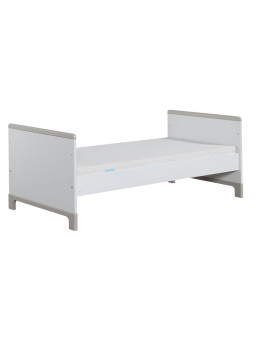 Culla trasformabile in Lettino 140x70 per la Cameretta dei Bambini in Legno di Pino bianco e grigio o rosa - Collezione Mini