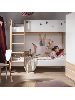Letto a castello per bambini bianco con scaletta contenitore Funflex – Inmondo