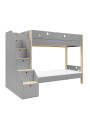 Letto a castello grigio con scaletta contenitore Funflex – Inmondo