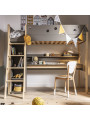 Letto a castello grigio con scaletta contenitore Funflex – Inmondo
