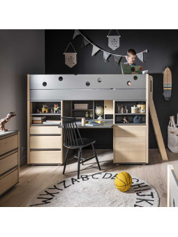 Funflex Raised Bed with built-in desk and cabinets – Inmondo