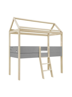 Funflex grey House Bed with a roof and a window wall – Inmondo