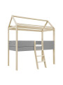 Funflex grey House Bed with a roof and a window wall – Inmondo