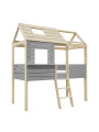 Letto a casetta grigio Funflex con tetto finestra – Inmondo