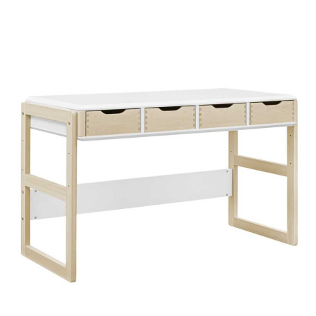 Scrivania in legno bianco regolabile in altezza per bambini Funflex