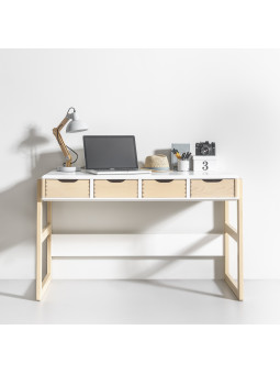 Scrivania in legno bianco regolabile in altezza per bambini Funflex