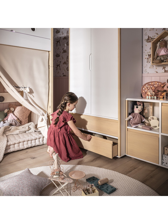 Funflex white 2-Door wardrobe for children bedroom – Inmondo