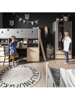Funflex grey children's 2-Door wardrobe – Inmondo