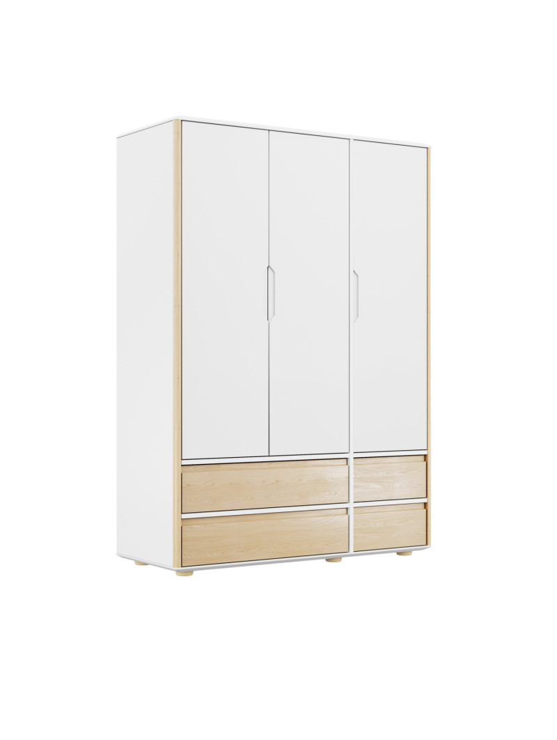 Funflex white children's 3-door and 4-drawer wardrobe – Inmondo