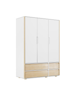 Funflex white children's 3-door and 4-drawer wardrobe – Inmondo