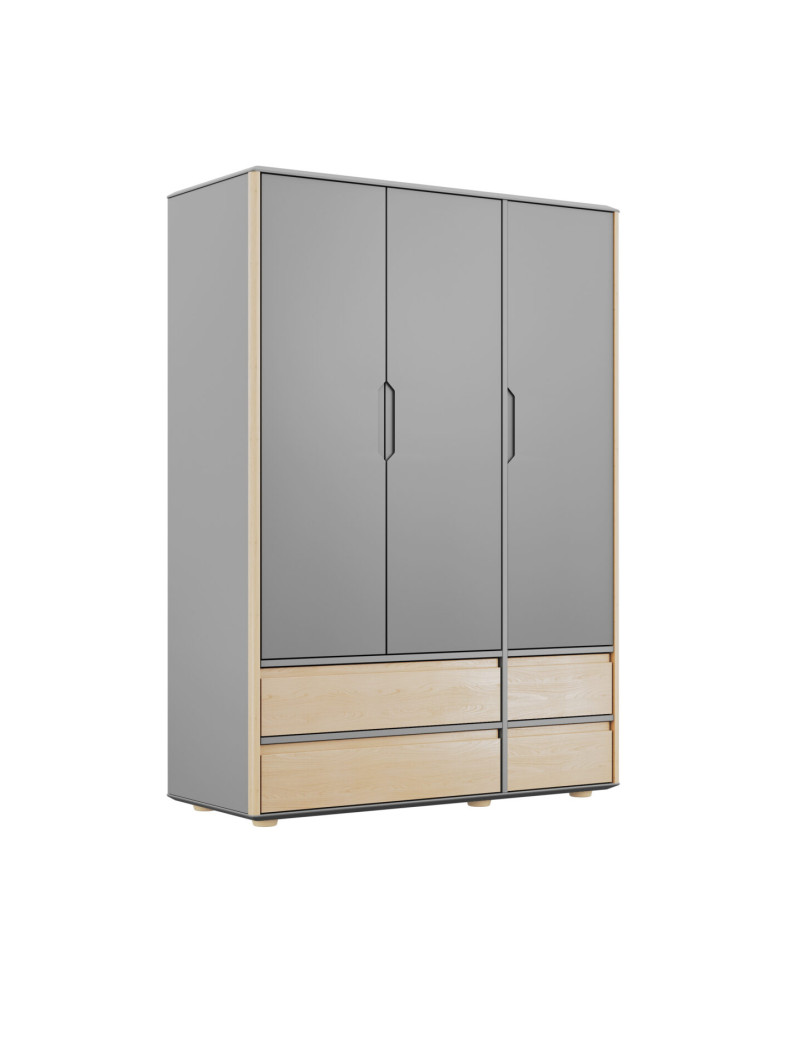 Armadio 3 ante e 4 cassetti per bambini Funflex grigio – Inmondo