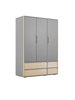 Armadio 3 ante e 4 cassetti per bambini Funflex grigio – Inmondo