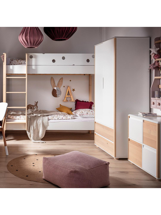 Letto a castello per bambini in legno bianco Funflex – Inmondo