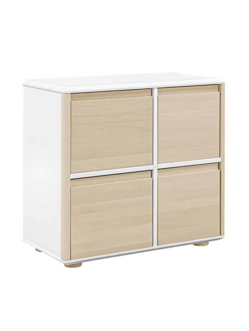 Funflex children's white chest of drawers with 4 wide fronts – Inmondo