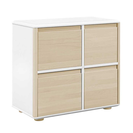 Funflex children's white chest of drawers with 4 wide fronts – Inmondo