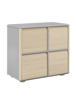 Funflex children's grey chest of drawers with 4 wide fronts – Inmondo