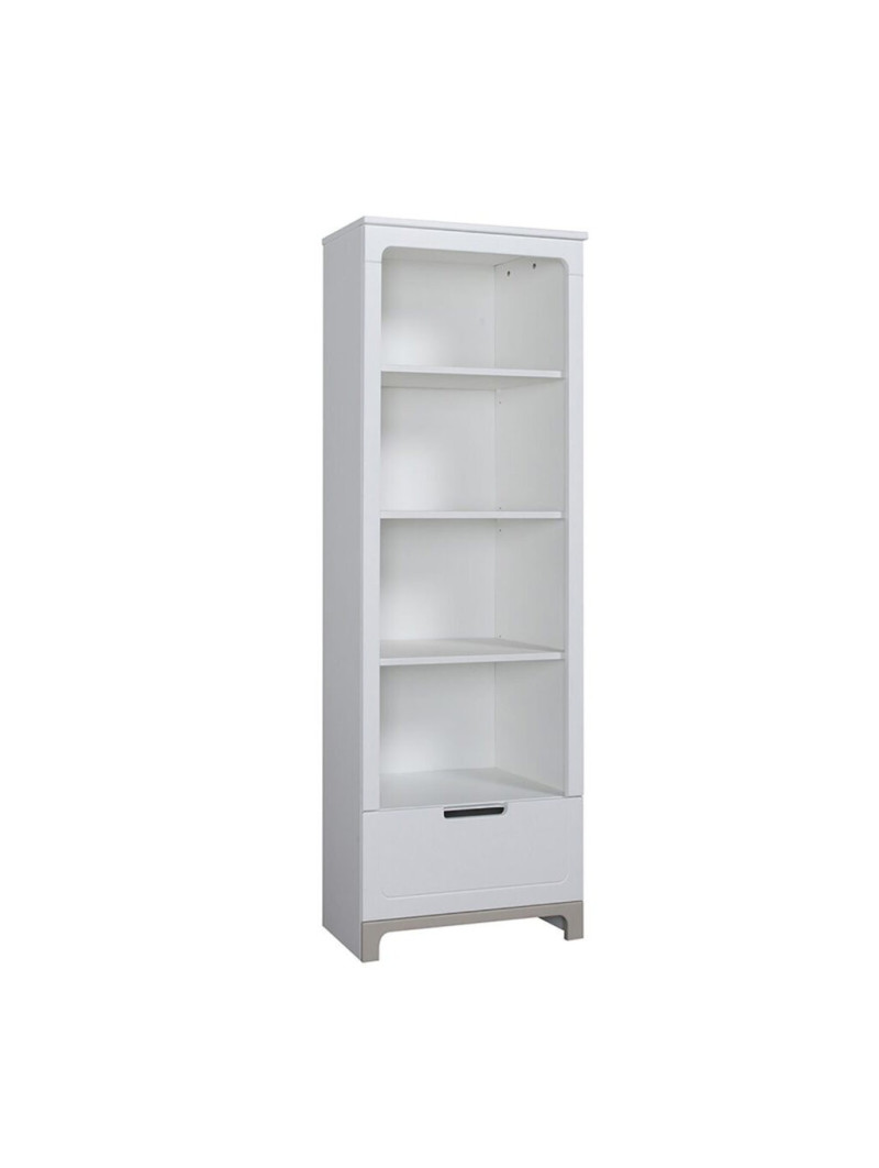 Children's bedroom Bookcase in white and grey or pink Pine Wood - Mini Collection