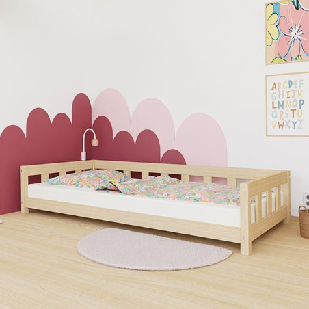 Low children's single bed Plotty with open entrance - Benlemi