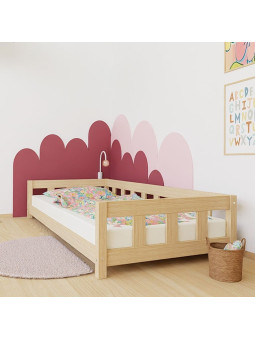 Lettino basso montessoriano per bambini in legno Plotty - Benlemi
