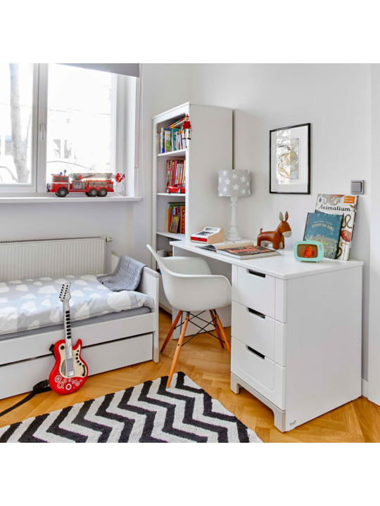 Children's bedroom Bookcase in white and grey or pink Pine Wood - Mini Collection