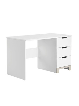 Children's bedroom Desk with drawers in white and grey or pink Pine Wood - Mini Collection