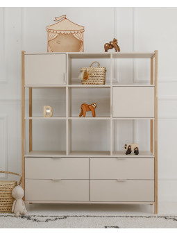 Libreria ampia Versa per ragazzi moderna con gambe in rovere - Bellamy