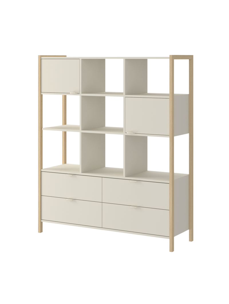 Libreria ampia Versa per ragazzi moderna con gambe in rovere - Bellamy