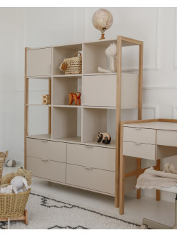 Libreria ampia Versa per ragazzi moderna con gambe in rovere - Bellamy