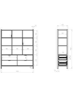 Versa Wide Bookcase for Kids & Teens Modern Oak-Leg Study - Bellamy