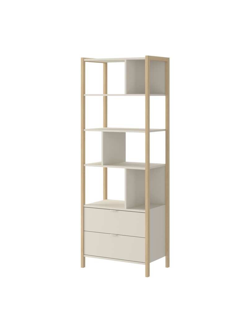 Libreria alta Versa per ragazzi moderna con gambe in rovere - Bellamy