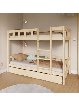 Letto a castello per bambini Plotty con scaletta - Benlemi