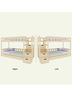 Children's Bunk bed Plotty with storage stairs - Benlemi