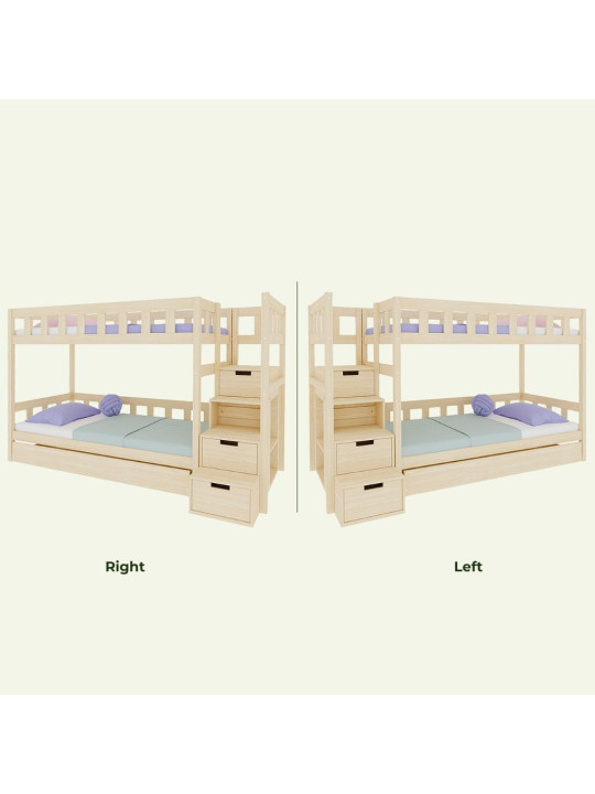 Children's Bunk bed Plotty with storage stairs - Benlemi