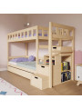 Letto a castello per bambini Plotty con scala contenitore - Benlemi