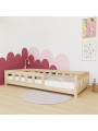 Lettino basso per bambini in legno con spondina Plotty - Benlemi