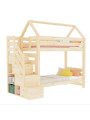 Children's House bunk bed Alpy with side storage stairs - Benlemi