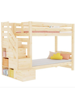 Children's bunk bed Atlas with side storage stairs - Benlemi
