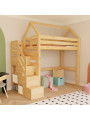 Letto a Soppalco per Bambini Manaslu con scala contenitore - Benlemi