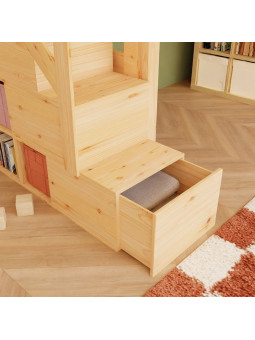 Children's House loft bed Manaslu with storage staris - Benlemi