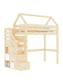 Children's House loft bed Manaslu with storage staris - Benlemi