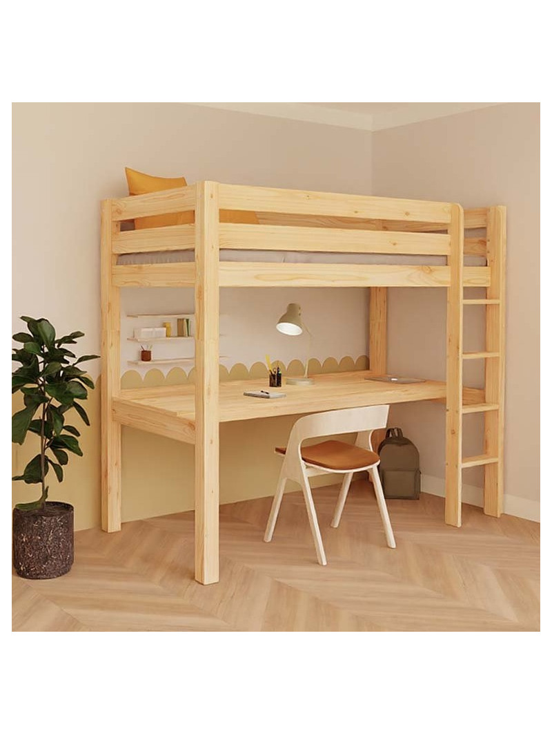 Children's Loft Bed Makalu with desk - Benlemi