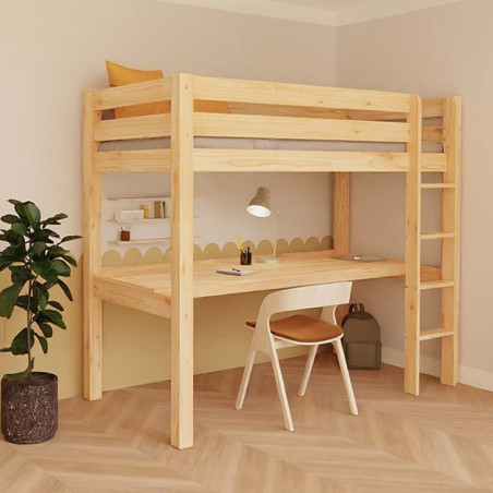 Letto a Soppalco Makalu per Bambini con scrivania - Benlemi