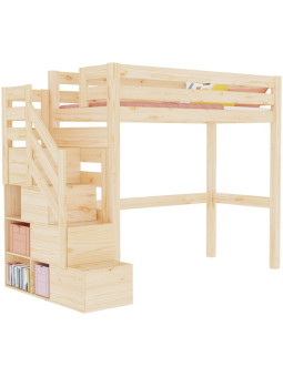 Children's Loft Bed Makalu with storage stairs - Benlemi