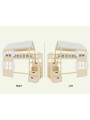 Children's Raised bed Cottage with storage stairs, windows and roof - Benlemi