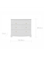 Cassettiera con fasciatoio per la cameretta dei bambini in legno bianco con cassetti collezione Royal by BellAmy