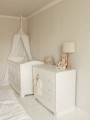 Chest of 3 drawers with changing table for children's bedroom in white wood with large drawers Royal collection by BellAmy