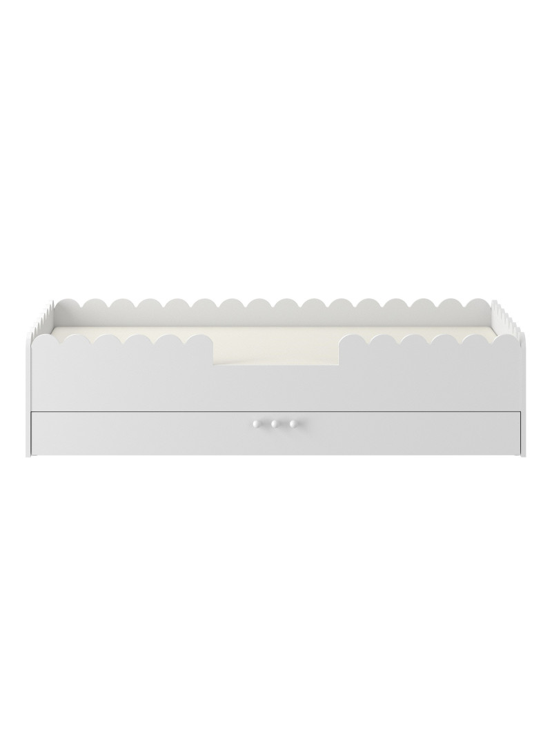 Lettino montessoriano Book Nook 80x160 con cassettone bianco - BellAmy
