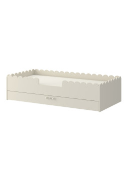 Lettino montessoriano per bambini Book Nook 80x160 con cassettone latte - BellAmy