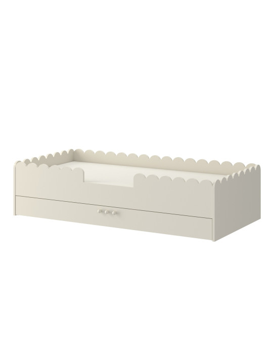 Lettino montessoriano per bambini Book Nook 80x160 con cassettone latte - BellAmy