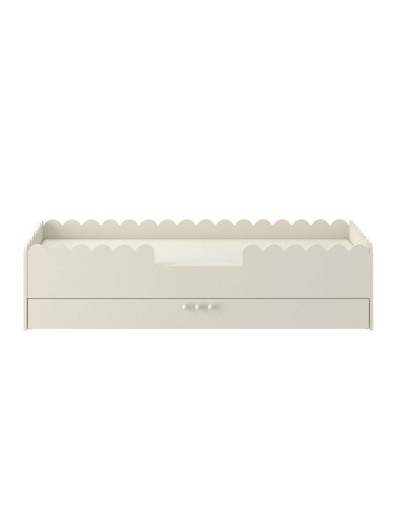 Lettino montessoriano per bambini Book Nook 80x160 con cassettone latte - BellAmy